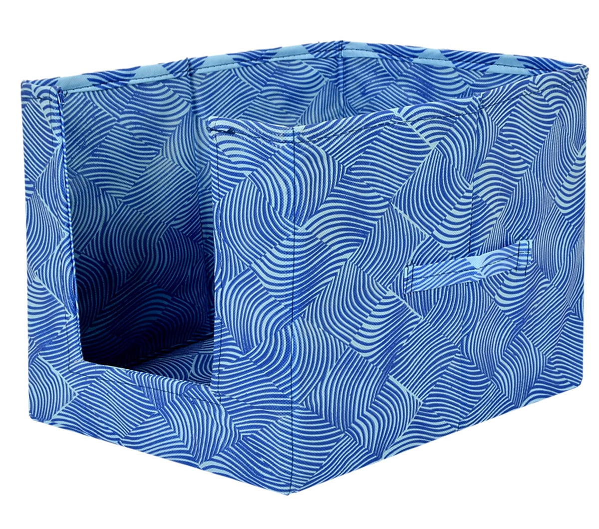 Kuber Industries Lehariya Printed Multiuses Non-Woven Closet Organizer With Handles (Blue) -HS43KUBMART26487