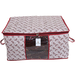 Kuber Industries Cairy Design 4 Piece Non-Woven Underbed Storage Organiser/Organiser, Extra Large (Maroon)