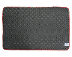 Heart Home Check Design Soft, Lightweight Velvet Door Mats for Entry, Patio, Porch, Bedroom, Living Room- Pack of 2 (Cream & Red)-50HH01088