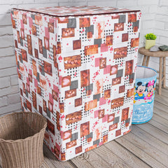Heart Home Washing Machine Cover | Dil Check Print Washing Machine Cover | Soft PVC | Top Load Fully-Automatic Washing Machine Cover | White