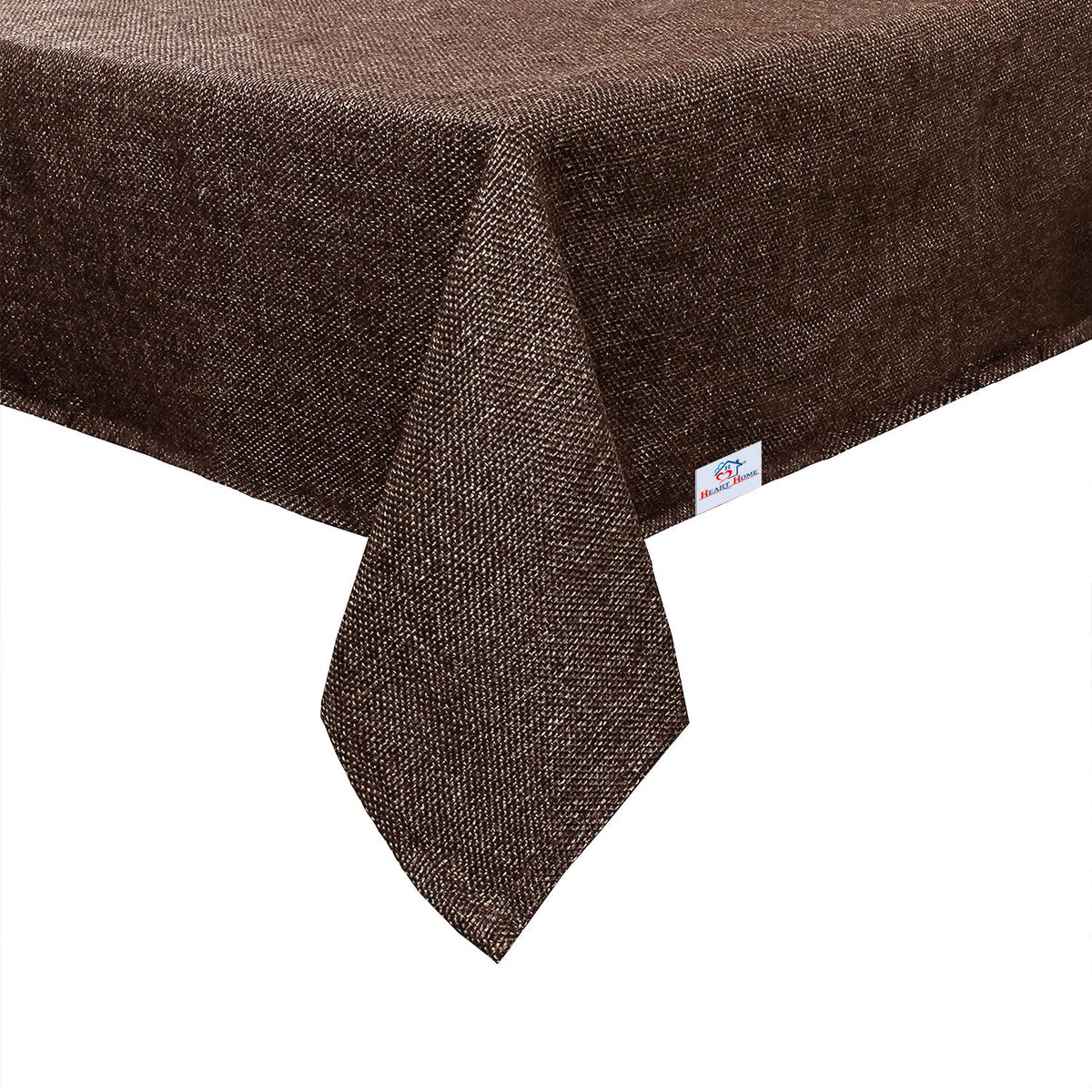 Heart Home Jute Center Table Cover, 40"x60" (Dark Brown)