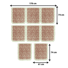 Kuber Industries Leaf Design 5 Seater Cotton Sofa Cover Set (Golden)