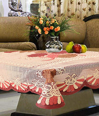 Kuber Industries Floral Cotton 4 Seater Centre Table Cover - Red (CTKTC01153)