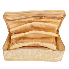 Kuber Industries Brocade Silk Jewellery Kit, Cream