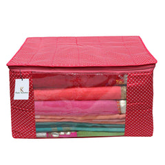 Kuber Industries Cotton 4 Pieces Three Layer Quilted Extra Large Saree Cover (Pink)-CTKTC13473,Standard