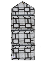 Heart Home Square Printed 3 Pockets Wall Hanging Storage Organizer, Magazine/Letter Holder, Stationary Organizer (Grey)-HS43HEARTH25746