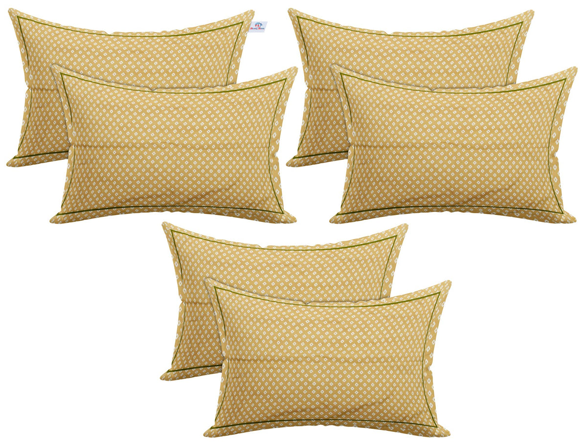 Heart Home Rhombus Design Set of 6 Soft & Smooth Cotton Pillow Cover 18 x 28 inch (Brown)
