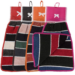 Kuber Industries Hanging Cotton 4 Pieces Cotton Washbasin Napkin/Hand Towel for Kitchen and Bathroom (Multi) - CTKTC45597