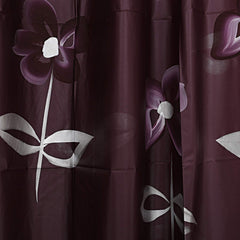 Kuber Industries Microfibre Floral Shower Curtain with Hooks (Wine)