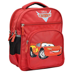 Kuber Industries Polyester Disney Red Car Printed Waterproof Backpack|Sturdy School Bag For Kids,14 Inch (Red)