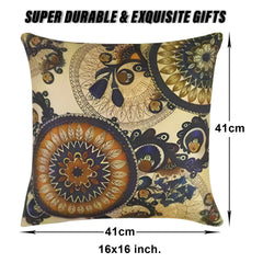 Heart Home Cushion Cover | Brown Gold Digital Print Cushion Cover | Jute Sofa Cushion Covers | Cushion Covers for Home Décor | 16 Inch | Set of 5 | Multi