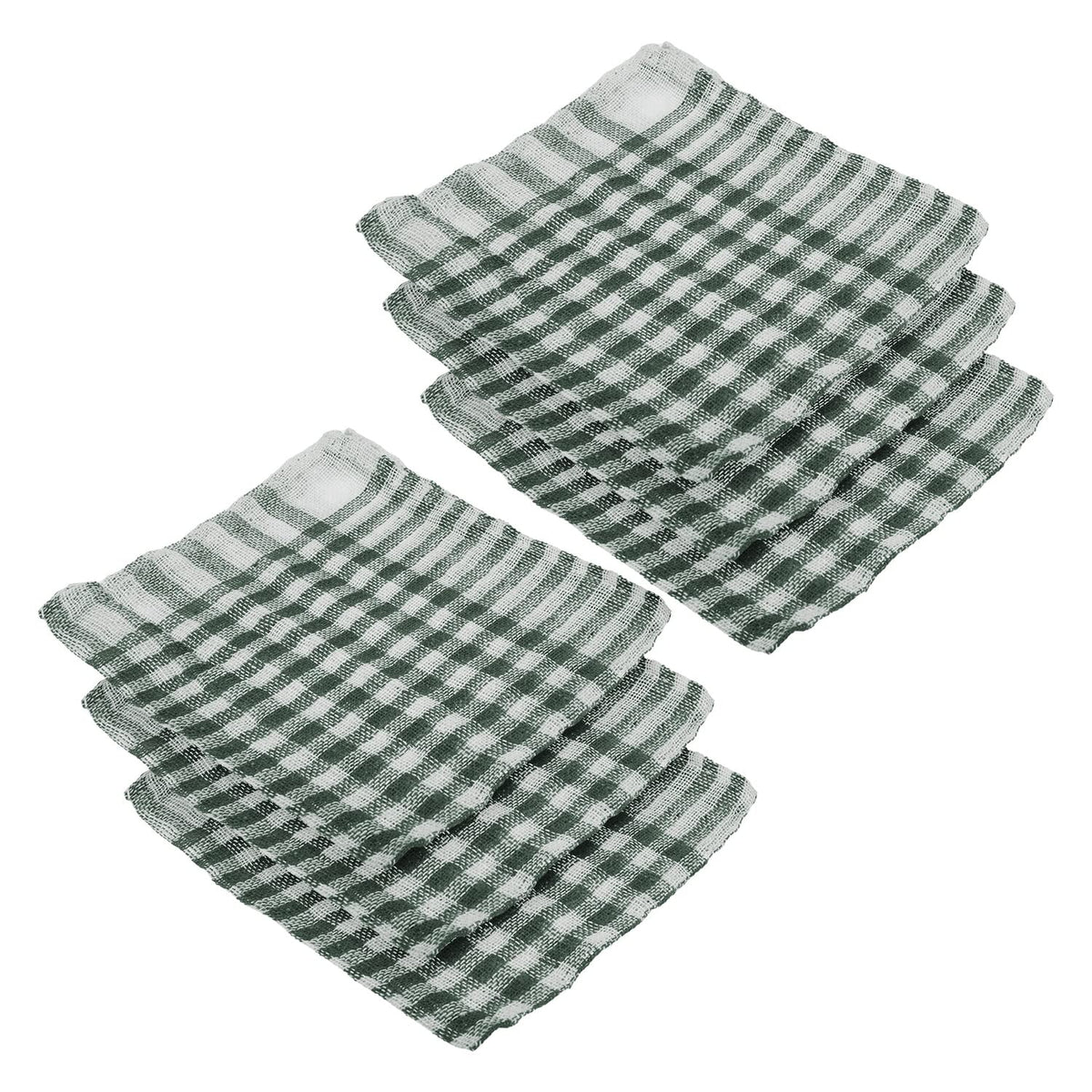 Kuber Industries Duster | Wet Dry Cleaning Napkin | Cotton Kitchen Duster | 300 GSM Kitchen Cleaning Clothes | Pocha For Kitchen | Car | Desk | Fan | Set of 6 | 101 | Green