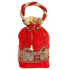 Kuber Industries Checkered Velvet Rajasthani Potli Bag