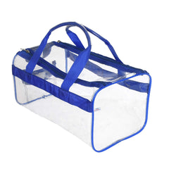 Heart Home Large Size Clear PVC Travel Toiletry Bag Handbag Beach Tote Bag Organizer for Men and Women-Set of 2 (Blue) (F_26_HEARTH017043)