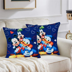 Heart Home Disney Printed Microfiber Filled Floor Cushion, Decorative Throw Pillow, Home Decor Pillow, Sofa/Bed Cushion,16"x16"(Blue)-KUBMART15860