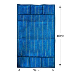 Kuber Industries Linning Printed Jute Fridge Top Cover with 6 Utility Side Pockets (Turquoise)