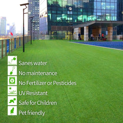 Kuber Industries 45 MM Artificial Grass for Balcony Or Doormat, Soft and Durable Plastic Turf Carpet Mat, Artificial Grass (24" X 36") Green (KUBMART011764)