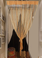 Kuber Industries Polyester Decorative String Thread Room Door Curtain 7 Feet (Multi) -CTKTC12763