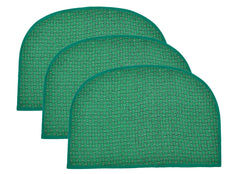 Heart Home D Shape Indoor Outdoor Anti-Slip Rubber Door Mat, 21"x14"- Pack of 3 (Green)-47HH01292