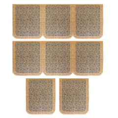 Heart Home Leaf Design 5 Seater Cotton Sofa Cover Set for Living Room, Home & Office (Golden)