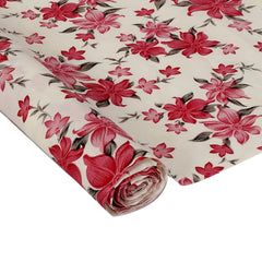 Kuber Industries Flower Print PVC Wardrobe Kitchen Drawer Cupboard Cabinet Shelf Mat, Shelf Liner 5 Mtr (Pink)-KUBMART010723