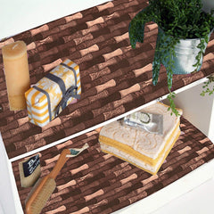 Kuber Industries Bamboo Design PVC Wardrobe Kitchen Drawer Shelf Mat - Brown, 10 Mtr - CTKTC21842