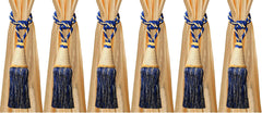 Kuber Industries Beads Beautiful Design Polyester 6 Pieces Curtain Tie Back Tassel Set (Royal Blue) CTKTC33577