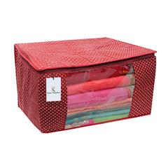 Kuber Industries Cotton 3 Pieces Three Layer Quilted Extra Large Saree Cover (Maroon, Blue & Pink)-CTLTC15122