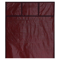 Kuber Industries Check Print PVC Fridge Top Cover with 6 Utility Side Pockets (Red)
