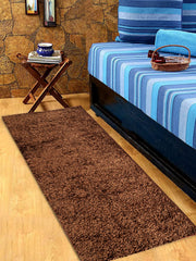 Heart Home Shaggy Bedside Runner Home Floor Décor Rugs for Living, Dinning, Office, Rooms & Bedroom (Brown)-HS43HEARTH25560