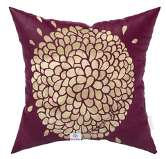 Heart Home Rangoli Print Soft Decorative Square Cushion Cover, Cushion Case for Sofa Couch Bed 16x16 Inch- Pack of 4 (Purple) 52HH3919