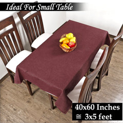 Heart Home Jute Center Table Cover, 40"x60" (Maroon)