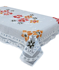 Kuber Industries Floral Cotton 4 Seater Center Table Cover - Blue (CTKTC03503)