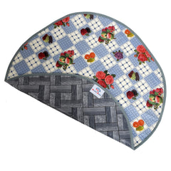 Heart Home Round Check Design Both Sided Bed Server Food Mat, Bedsheet Protector, Oil & Waterproof (Grey)-HS_38_HEARTH21049