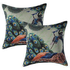 Heart Home Cotton 4 Pieces Cushion Cover Set (Green) - CTHH1182