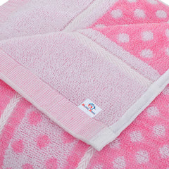 Heart Home Multiuses Dot Printed Soft Cotton Bath Towel, 30"x60"- Pack of 2 (Sky Blue & Pink)