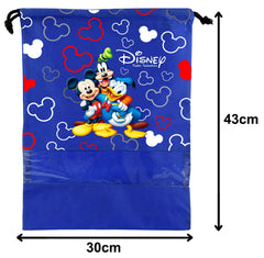 Kuber Industries Disney Team Mickey Print 6 Piece Non Woven Travel Shoe Cover, String Bag Organizer (Royal Blue) -HS_35_KUBMARTS17979