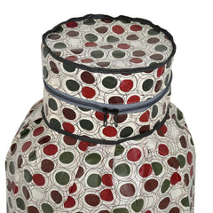 Kuber Industries Circle Design Stain/Dust/Water Proof PVC Lpg Gas Cylinder Cover (Maroon & Cream)-HS43KUBMART25614, Standard