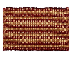 Heart Home Strips Design Multiuses Washable Cotton Door Mat, Bathmat, 23"x14" (Brown)-50HH01111