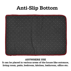 Kuber Industries Door Mat | Velvet Patta Pattern Door Mat | Super Absorbent Floor Mat | Bath Mat for Indoor & Outdoor | Door Mats for Entryway | Maroon