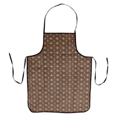 Kuber Industries Flower Design Jute Waterproof Kitchen Apron with Front Pocket (Brown) - CTKTC040362