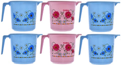 Kuber Industries Plastic Bathroom Mug - 6 Pieces, Blue & Pink, 1000ml