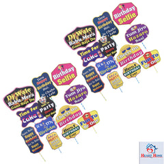 Heart Home Party Photo Props | Cardboard Cupcake Picks |Decorations Supplies for Farewell | Birthday Party | Theme Cupcake Topper | 28 Pieces | PP-8038 F | Multicolor