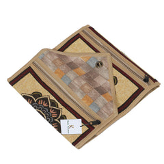 Kuber Industries Flower Design 2 Pieces Cotton Wall Hanging Magazine Holder(Gold) - CTKTC034502