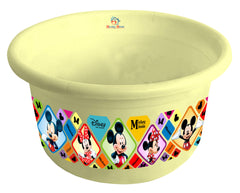 Heart Home Disney Mickey Minnie Print Unbreakable Plastic Multipurpose Bath Tub/Washing Tub 25 Ltr (Cream) -HS_35_HEARTH17885