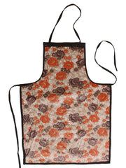 Kuber Industries Floral Cotton 2 Piece Kitchen Apron with Front Pocket Set - Black