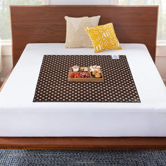 Heart Home PVC Dot Print Both Sided Bed Server Food Mat, Bedsheet Protector for Home 36"x36" (Brown) 54HH4339.
