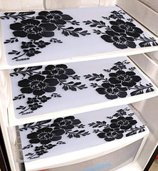 Heart Home PVC 6 Pieces Refrigerator Drawer Mats (Black & White) - CTHH8166
