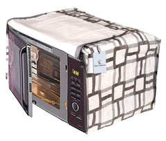 Kuber Industries Checkered Design PVC Microwave Oven Full Closure Cover for 25 Litre (Grey) CTKTC33274