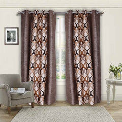 Kuber Industries Curtain|Door Curtain 7 Feet|Black Out Curtain for Door|Faux Silk Curtains with Eyelet|Set of 2 (Multicolor)